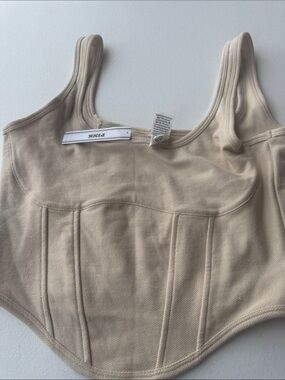 PINK Victoria's Secret Beige Corset-Style Tank